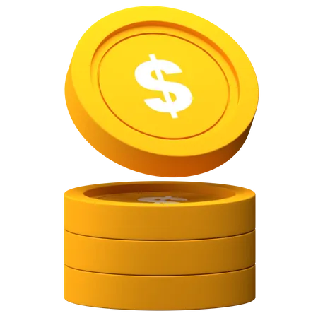 Dollar Coin Stack  3D Illustration