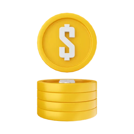 Dollar Coin Stack  3D Illustration