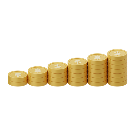 Dollar Coin Stack  3D Illustration