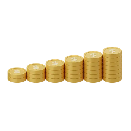 Dollar Coin Stack  3D Illustration