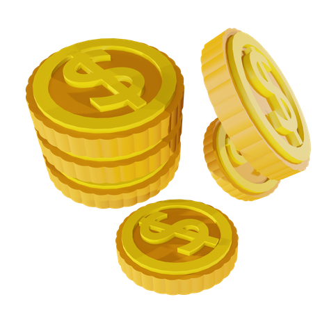 Dollar coin stack  3D Illustration