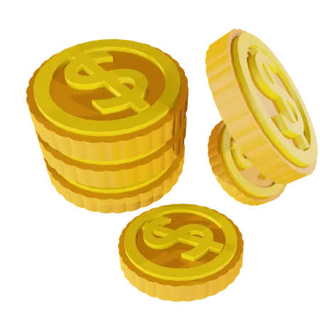 Dollar coin stack  3D Illustration