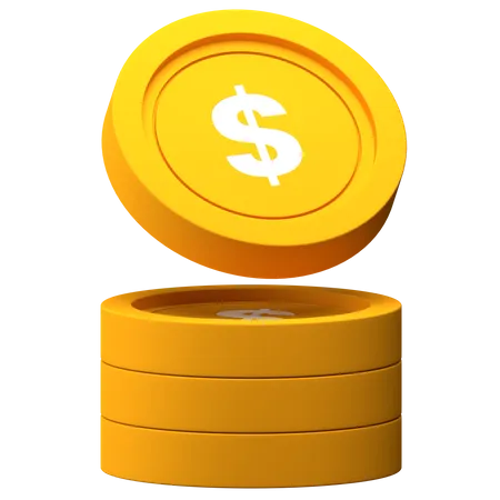 Dollar Coin Stack 3D Illustration