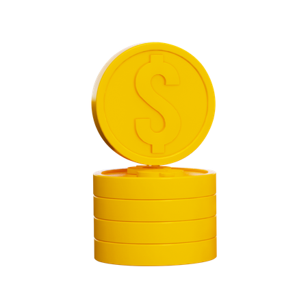 Dollar Coin Stack 3D Illustration