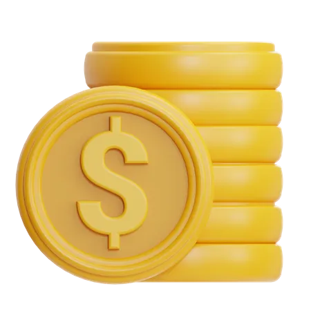 Dollar Coin Stack  3D Icon