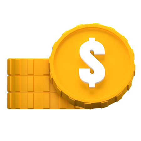 Dollar Coin Stack 3D Icon