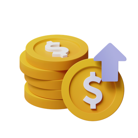 Dollar Coin Up  3D Icon