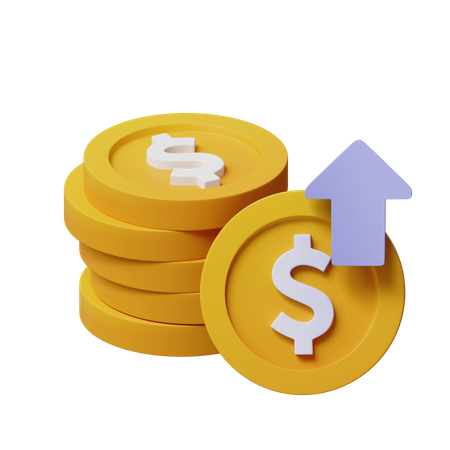 Dollar Coin Up 3D Icon