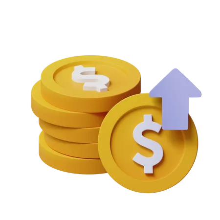 Dollar Coin Up 3D Icon