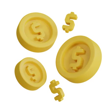 Dollar Coinsillustration 3D Icon