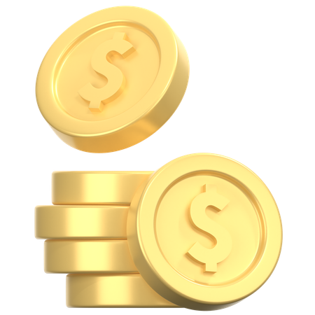 Dollar coins  3D Icon