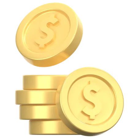 Dollar coins  3D Icon