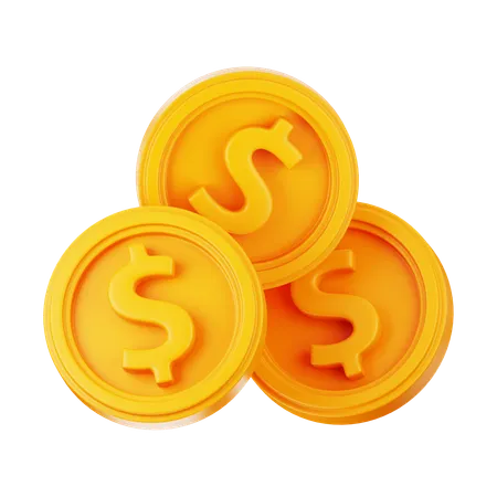 Dollar Coins  3D Icon