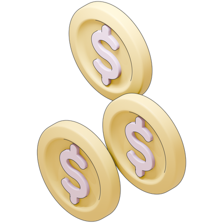 Dollar Coins  3D Icon