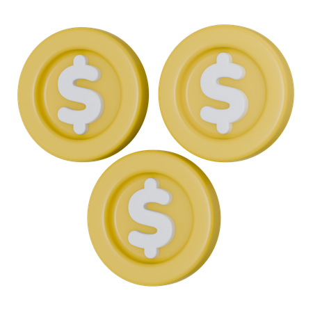 Dollar Coins  3D Icon