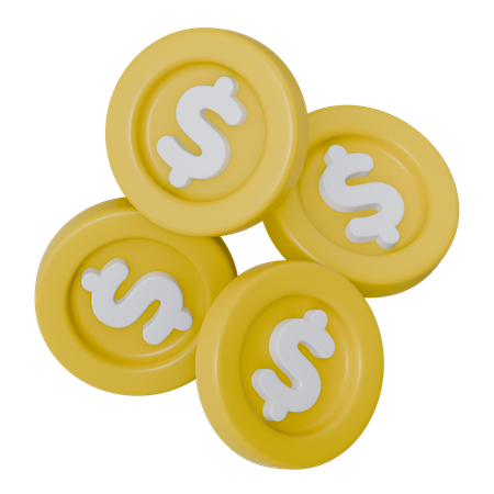 Dollar Coins  3D Icon