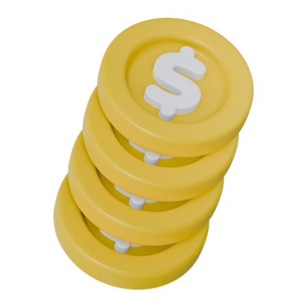Dollar Coins  3D Icon