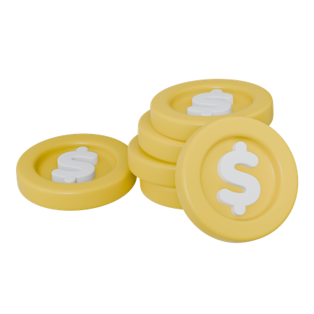 Dollar Coins  3D Icon