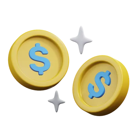 Dollar Coins  3D Icon