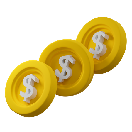 Dollar Coins  3D Icon