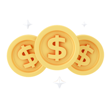 Dollar Coins  3D Icon