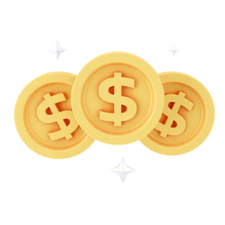 Dollar Coins  3D Icon