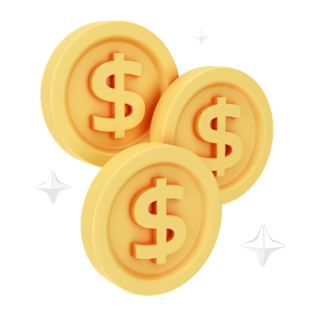 Dollar Coins  3D Icon