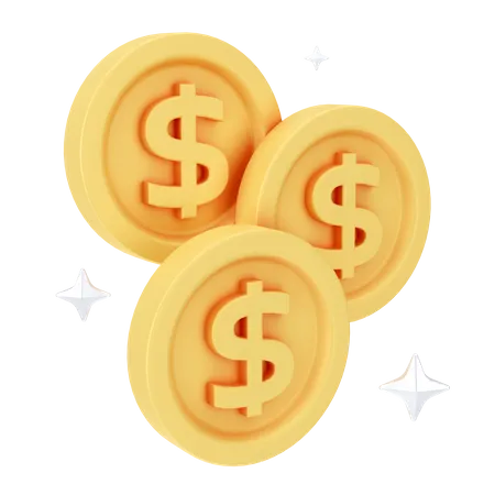 Dollar Coins  3D Icon