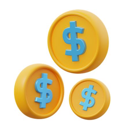 Dollar Coins  3D Icon