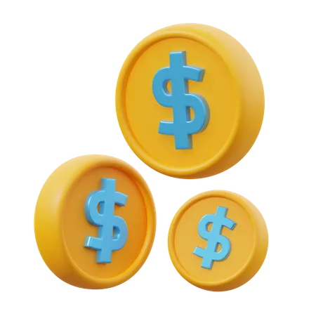 Dollar Coins  3D Icon