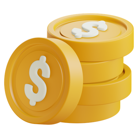 Dollar Coins  3D Icon