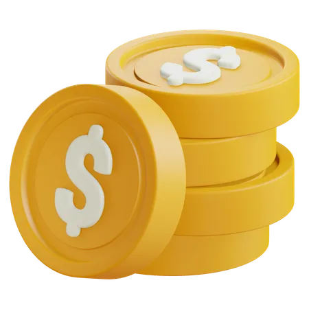 Dollar Coins  3D Icon