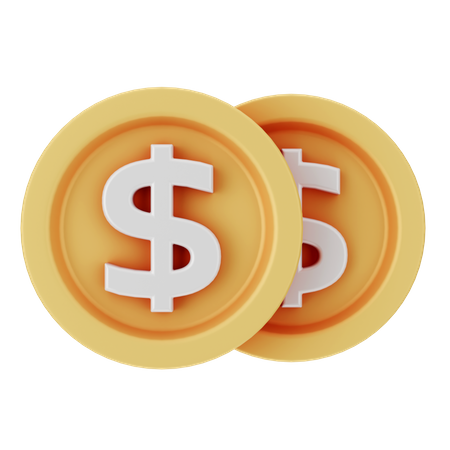 Dollar Coins  3D Icon