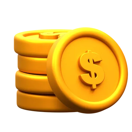 Dollar Coins  3D Icon