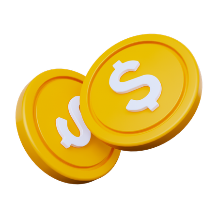 Dollar Coins  3D Icon