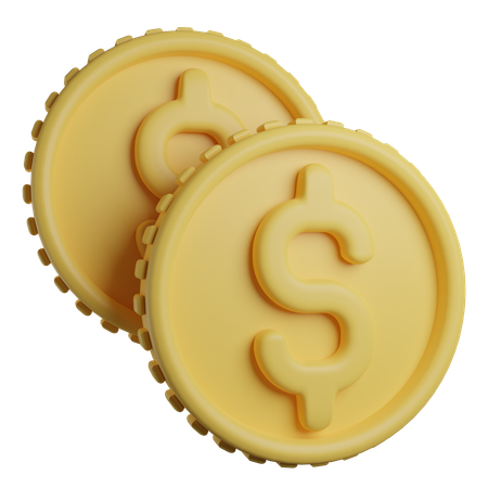 Dollar Coins  3D Icon