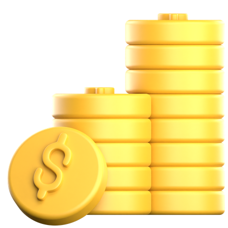 Dollar Coins  3D Icon