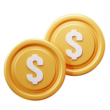 Dollar Coins  3D Icon