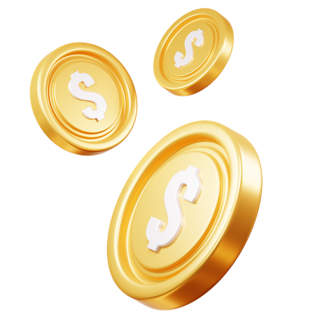 Dollar Coins  3D Icon