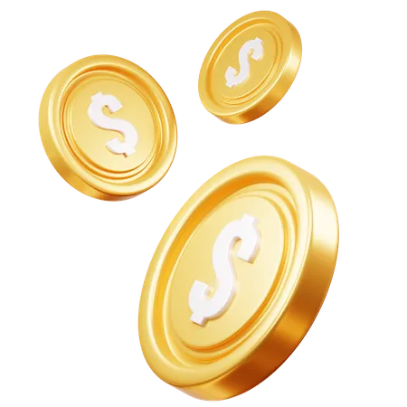 Dollar Coins  3D Icon