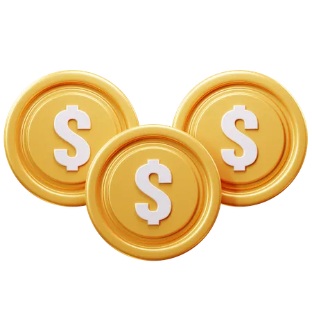 Dollar Coins  3D Icon