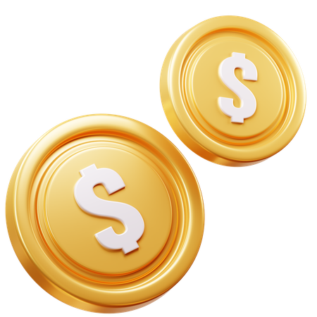 Dollar Coins  3D Icon