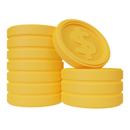 Dollar Coins  3D Icon