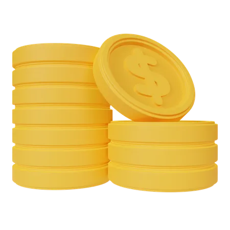 Dollar Coins  3D Icon