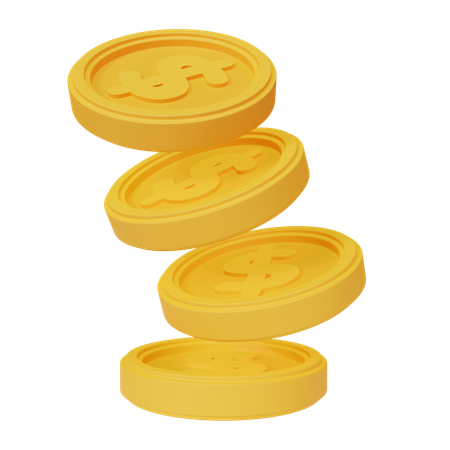 Dollar Coins  3D Icon