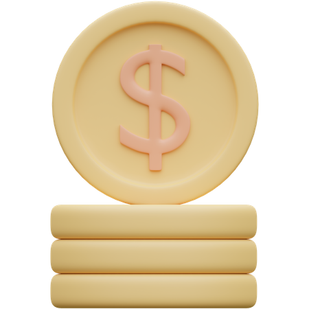 Dollar Coins  3D Icon