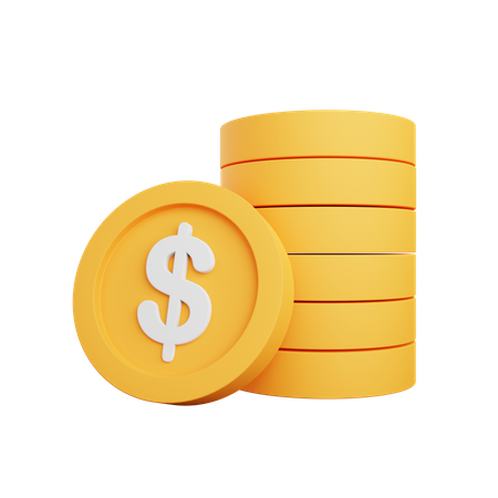 Dollar Coins  3D Icon