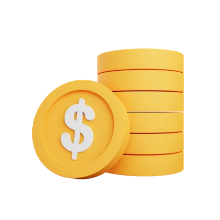 Dollar Coins  3D Icon