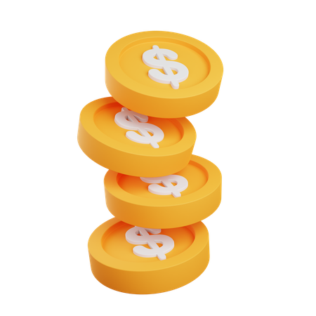 Dollar Coins  3D Icon