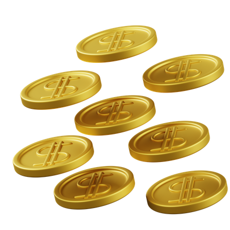 Dollar Coins  3D Icon